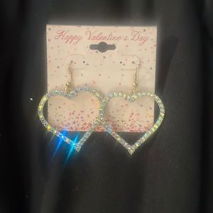 Heart gold tone earrings